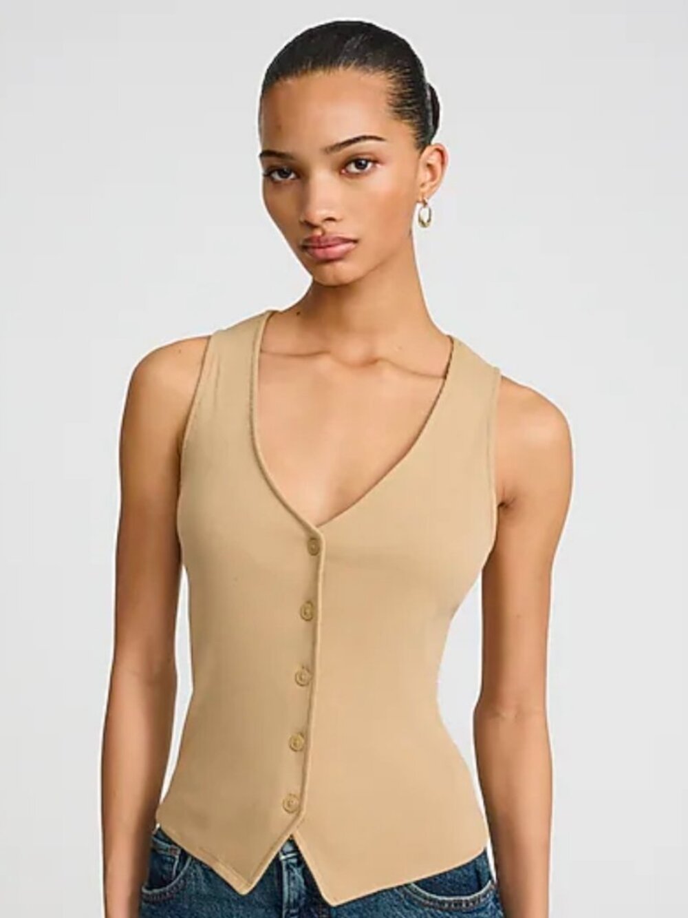 NWOT Express Ribbed Button Front Knit Vest (XL)